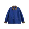 Yidao Roupas Vintage 2026 Outono Novo Estilo Retro Americano Old Money Jaqueta Jeans Workwear Solta com Gola de Veludo para Homens