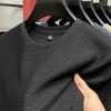 Playera de Malla de Bambú Seda de Hielo para Hombre, Manga Corta, Cuello Redondo, Estilo Nuevo 2026, Camiseta Base de Media Manga para Hombre, Top de Verano de Color Sólido para Hombre