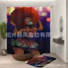 Cortina de Ducha Serie Cabeza de Mujer Morada, Múltiples Diseños Florales, Juego de Tres Piezas para Baño Impreso Digitalmente, Juego de Cuatro Piezas, Gran Cantidad, Excelente Precio