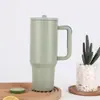 Taza de Hielo Big Mac de 40 oz Transfronteriza Gran Capacidad Termo con Popote Doble Capa Almacenamiento en Frío Acero Inoxidable 304 Taza para Coche