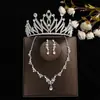 Coroa elegante de noiva Mori Super fada cocar conjunto de três peças novo colar acessórios de casamento brincos de aniversário casamento mulheres