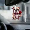 Colgante de Regalo Transfronterizo para el Nuevo Día de San Valentín Perro Rosa Amor Colgante Espejo Retrovisor del Coche Decoración Regalo de San Valentín