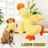 Brinquedo de Pelúcia para Cachorro Pato Sonolento Brinquedo Filhote com Som Resistente à Mordida Brinquedo para Dentição de Cachorro Pato Amarelo Pequeno Brinquedo para Pet
