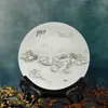 Jingdezhen Cerámica Estilo Chino Nuevo Decoración Creativa Plato Colgante Oficina Hogar Sala de Estar Estante Antiguo Artesanía Adornos de Joyería