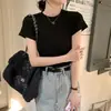 Em estoque + qualidade original Camiseta de manga curta para mulheres, adequada para silhuetas petite, top cropped