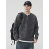 Sudadera Falsa de Dos Piezas de Manga Larga para Hombre, Cuello Henley, Corte Holgado Casual, Versátil, Chaqueta Superior Estilo Nuevo Otoño 2026 para Hombre