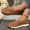 2026 Zapatos Deportivos Casuales de Suela Gruesa Comercio Exterior Casual para Mujer Cadena Metálica Verano Nuevo Talla Grande Zapatos Individuales de Comercio Exterior para Mujer