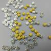 Contas de furo de flor de rosa espaçadores de contas de liga acessórios de joias pulseira material tecido contas de furo de prata antigas contas espaçadoras