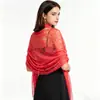 Xale Popular Transpassado de Renda Cruzada Noiva Madrinha Vestido de Casamento Xale Festa Jantar Lenço de Tule com Franjas