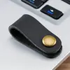 Amarre Universal para Cable de Datos con Broche de Cuero Crazy Horse Organizador de Cables de Auriculares para Fijar Hub de Cables HDMI para Computadora Antienredos
