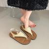 Impresionantes Sandalias de Espiga para Ropa de Verano para Mujer 2025 Nuevo Estilo con Falda, Sandalias Romanas de Una Tira, Chanclas de Celebridad de Internet para Playa