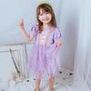 Vestido Infantil 2025 Roupas de Verão Roupas Infantis Novas Vestido de Princesa de Renda com Laço Saia Infantil Sophia Atacado