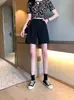 Traje Casual de Verano Nuevo Shorts para Mujer Combinación Versátil Cintura Alta Delgado Línea A Pierna Ancha Cuatro-cinco Recto Delgados Shorts