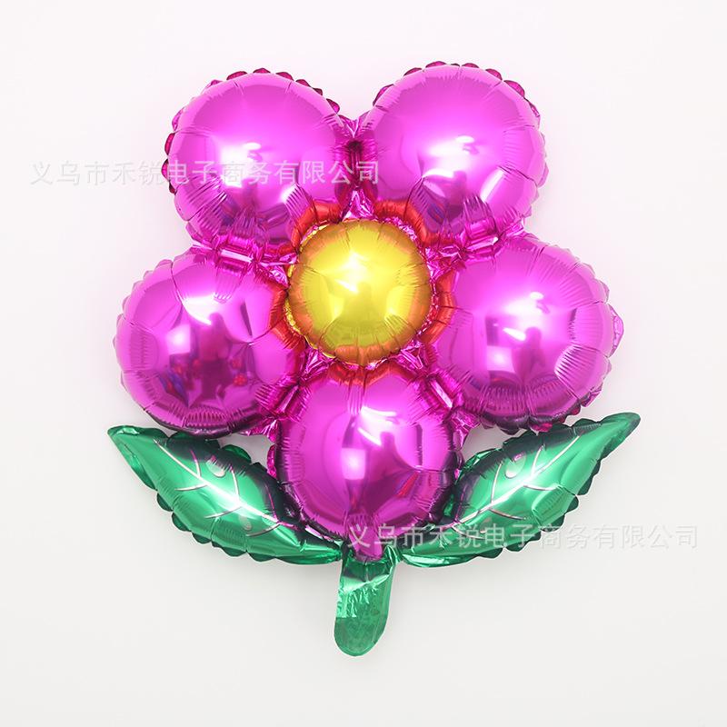 绿叶五瓣花玫红