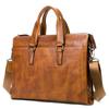 Portafolio para computadora ligero para hombre, piel de vaca con patrón de lichi, bolsa de hombro para negocios, casual, piel de vaca de primera capa, portátil, tipo mensajero