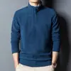 Moletom Masculino Térmico com Gola Alta e Zíper, Camada Base, Espessado para Outono e Inverno, Versátil, Estiloso e Confortável