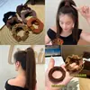 Diadema de pelo de madera mejorada y engrosada con borde de oreja para coletas altas y moños, sin costuras, de moda y simple, banda elástica