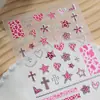 Pegatina Original para Uñas Cruzada Estampado Leopardo 5D en Relieve Estéreo Versátil Cruzada para Uñas DIY Estilo Tj