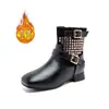 Botines Cortos para Niñas 2026 Otoño e Invierno Nuevo Estilo Moda Infantil Botas de Tacón Alto Botas Retro para Mujer Botas de Moda Zapatos Transfronterizos para Niños