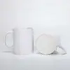 Tazas blancas para transferencia de calor, tazas recubiertas de 11 oz, tazas de cerámica nivel 1-2, tazas de agua personalizadas creativas DIY para sublimación, venta al por mayor