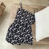 2 Colores] Nuevo Estilo de Falda Japonesa y Coreana Traje de Baño de Una Pieza Estilo Ins para Mujer con Platycodon Floral Cubriendo Vientre y Aspecto Adelgazante Traje de Baño Fresco Pequeño para Mujer