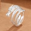Anillo de dragón de tres círculos de estilo étnico para hombres y mujeres, apertura de personalidad ajustable, anillo de dedo índice creativo con dragón del zodíaco del año de nacimiento