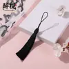 Nuevos accesorios de marcapáginas de borla de bola de tornillo de hilo largo, suministros hechos a mano de nudo chino, venta al por mayor del fabricante