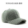 Gorra de béisbol moda retro color sólido lana de cordero visera curva gorra de béisbol deportes al aire libre ocio gorra cálida protectora del sol