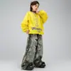 Ropa Moderna Infantil de Street Dance Sudadera Camuflajeada con Estrellas para Niños Pantalones Atuendo de Presentación Hip-Hop Fresco Elegante Atuendo de Presentación de Año Nuevo Hip-Hop