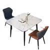 Conjunto de Mesa e Cadeiras de Pedra Quadrada para Sala de Jantar para Casa, Luxo Leve, Simples, Moderno, Mesa de Jantar Quadrada para Apartamentos Pequenos, Mesa Simples