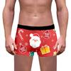 Nova Roupa Íntima Masculina de Natal Transfronteiriça Estampa Digital 3D Boneco de Neve Respirável Caixa de Presente de Natal Cuecas Boxers Roupa Íntima Chamativa