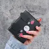 Carteira feminina nova bolsa curta para estudantes mini carteira fofa pequena capacidade tripla grande porta-cartões para vários cartões