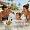 Flotador de pato transparente de moda en stock para niños, flotador de brazo de bebé de dibujos animados, flotador de natación de pato transparente