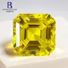 Pedra Solta de Safira Amarela Cultivada de Wuzhou, Cultivada Usando o Método Lift, Pedra Preciosa Colorida, Redonda, Em Forma de Coração, Quadrada Gorda, Retangular, Forma Irregular, Gema Artificial
