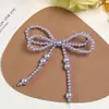 Moda Coreana Versátil Perla de Imitación Lazo de Colores DIY Cadena para Bolsa Teléfono Colgante Zapato de Madera Flor Accesorio