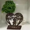 2025 Nueva Decoración Transfronteriza para Bodas y Día de San Valentín Regalo Conmemorativo de Madera para Pareja de Aniversario