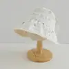 Sombrero de Sol Transpirable de Verano para Niñas con Ala Ancha, Ribete de Encaje Floral, Dulce y Lindo, Plegable, Estilo Coreano