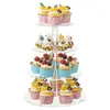 Soporte Popular de Acrílico para Pasteles Transfronterizo, Mesa de Postres Redonda de Torre Multi-Nivel, Soporte Transparente para Exhibición de Postres