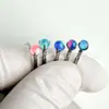 Brincos de Nariz com Haste de Titânio F136 Opala Gelatinosa Aurora Bola Piercing Corporal de Liga de Titânio G23 Haste de Osso da Orelha