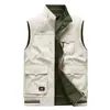 Chaleco Reversible 9860 para Hombre Algodón Puro Bolsillos Múltiples Primavera y Otoño Chaleco Fotografía al Aire Libre Chaleco Talla Grande para Hombre