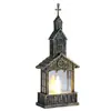 Luzes de Velas Eletrônicas de LED Novas Transfronteiriças, Lanternas de Vento Decorativas, Enfeites de Casinha de Madeira Pequena, Luzes Noturnas Criativas para Atmosfera de Feriado