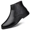 Botas de Hombre Botas Chelsea de Caña Alta Zapatos de Piel Suave Zapatos Casuales de Algodón de Terciopelo de Invierno Zapatos de Piel Genuina Talla Grande Botas de Piel con Suela Suave