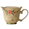Taza Maestra Flor de Durazno del Fabricante Taza de Té de Oficina Juego de Té Kung Fu Chino Regalo para Pareja Taza con Asa en Forma de Corazón de Cerámica