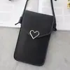 Nova Bolsa Transversal Mini para Estudantes 2020 Porta-moedas Coração Porta-cartões Bolsa Transparente para Celular com Tela Sensível ao Toque