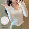 Chaqueta de Yoga de Primavera Ajustada con Cuello Alto y Forro Polar para Mujer, Cárdigan con Cremallera para Correr, Deportes, Yoga y Fitness