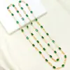 Corrente de Vidro Colorido Europeia e Americana Transfronteiriça com Zircônia, Corrente Simples com Diamante Dupla Face, Pulseira e Colar DIY, Joias com Sensação de Alto Padrão para Mulheres