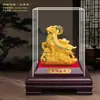 Ornamento de Veludo Flocado Ano do Carneiro Dourado Auspicioso e Desejoso Próspero Riqueza Presente de Reunião Anual Atraindo Riqueza e Tesouro Ornamento