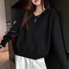 Ropa de Mujer Estilo Coreano Otoño Invierno Grueso Cuello en V Holgado Suéter Jersey Talla Grande Estilo Perezoso Básico Versátil Top de Punto