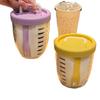 Copo de Frutas Portátil com Drenagem e Garfo Estilo Ins Copo de Café da Manhã Salah com Copo de Frutas para Piquenique Copo de Aveia
