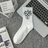 Calcetines de talla grande transfronterizos, calcetines de algodón de moda para hombre, medias de color sólido en blanco y negro, calcetines de baloncesto de primavera y verano para mujer, al por mayor